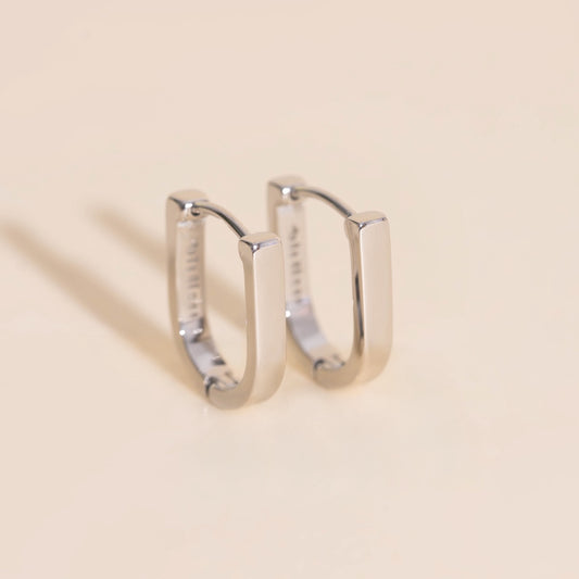 Titanium Smooth Stirrup Huggie Hoop Earrings - FeatherTUFF™