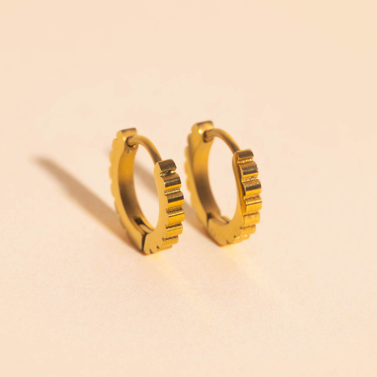 Scalloped Huggie Hoop Earrings