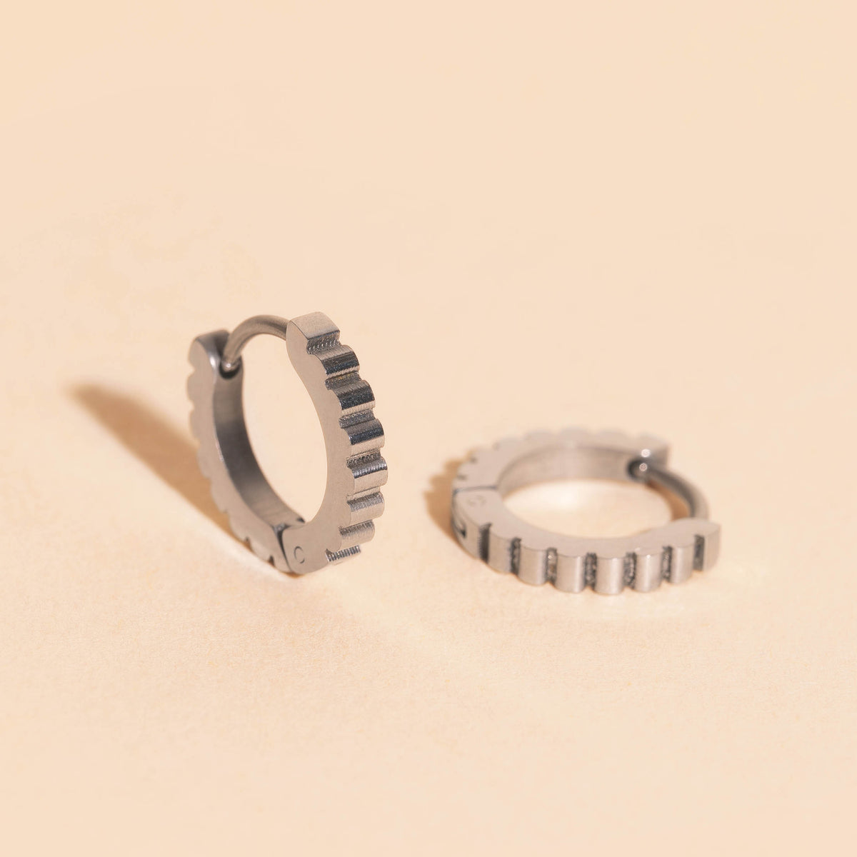 Scalloped Huggie Hoop Earrings