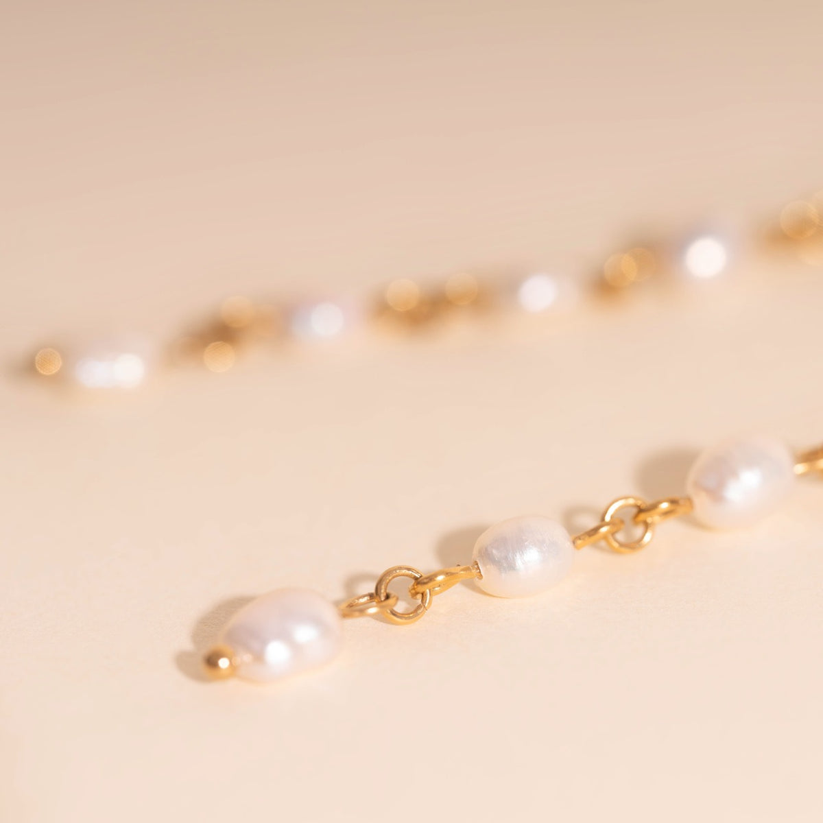 Pearl Dangle Chain Stud Earrings