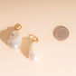 Jumbo Baroque Natural Pearl Huggie Hoop Charms