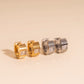 Textured Crystal Super Chunky Huggie Hoop Earrings