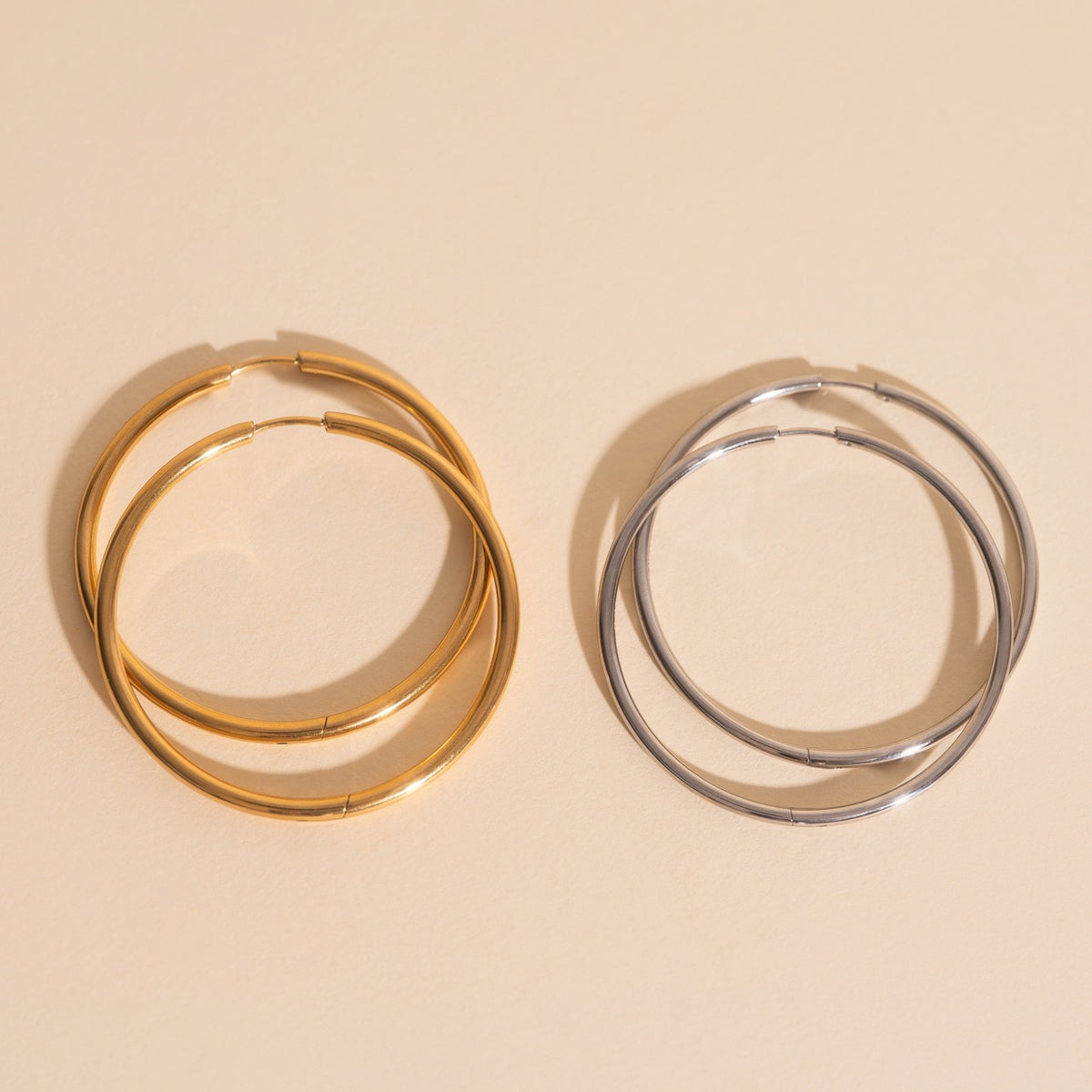 Circle Rounded Huggie Hoop Earrings