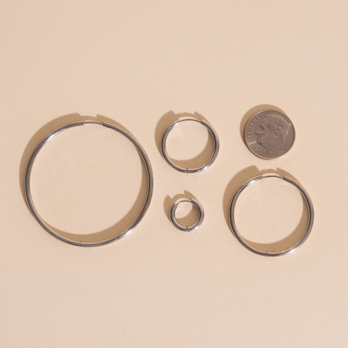 Circle Rounded Huggie Hoop Earrings