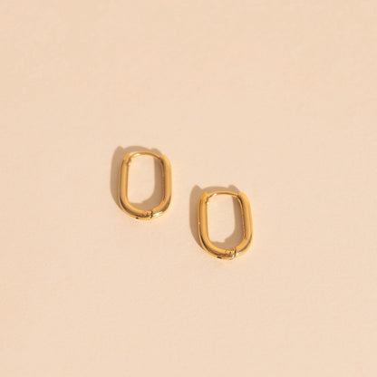 Titanium Rectangle Rounded Huggie Hoop Earrings - FeatherTUFF™