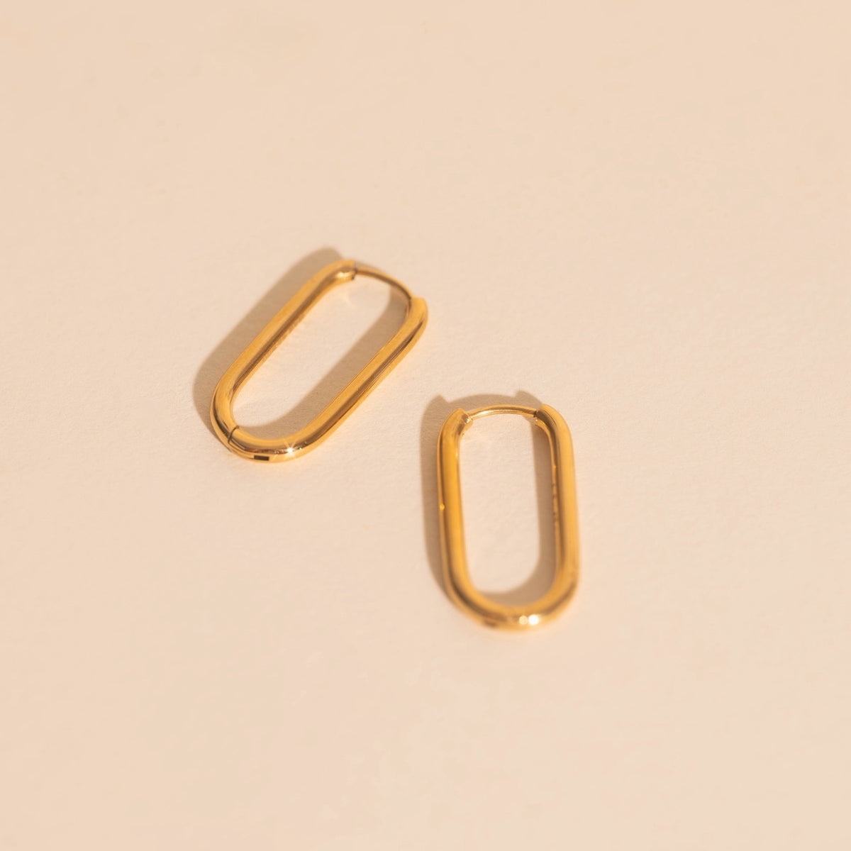Titanium Rectangle Rounded Huggie Hoop Earrings - FeatherTUFF™