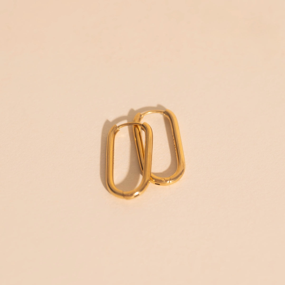 Titanium Rectangle Rounded Huggie Hoop Earrings - FeatherTUFF™