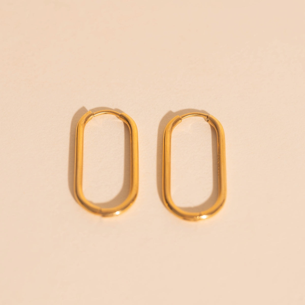 Titanium Rectangle Rounded Huggie Hoop Earrings - FeatherTUFF™