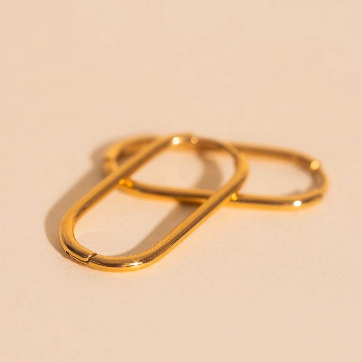 Titanium Rectangle Rounded Huggie Hoop Earrings - FeatherTUFF™