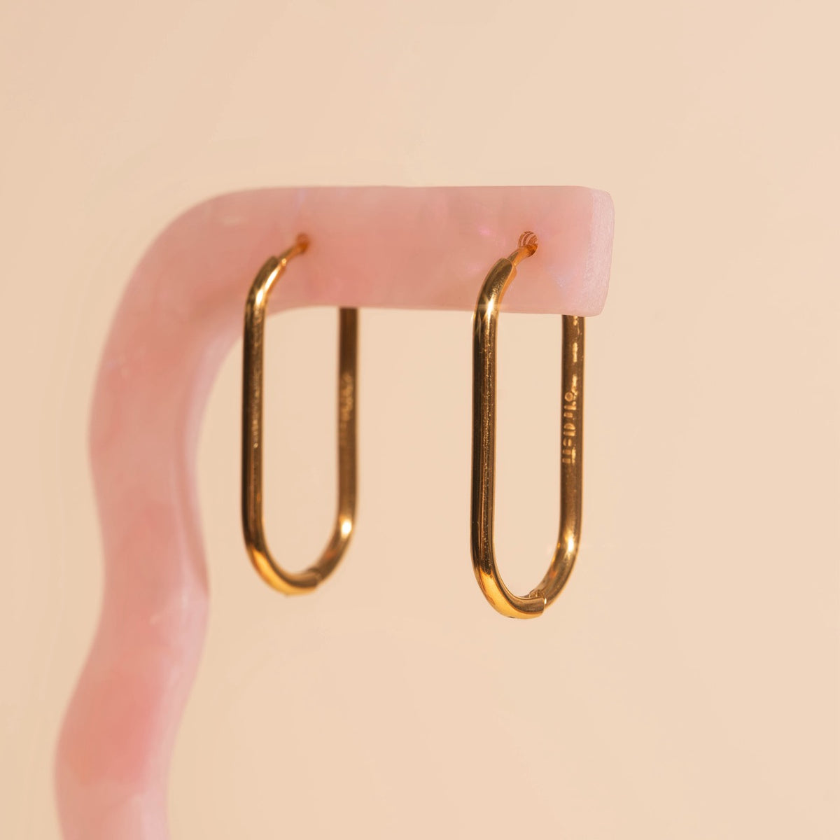 Titanium Rectangle Rounded Huggie Hoop Earrings - FeatherTUFF™
