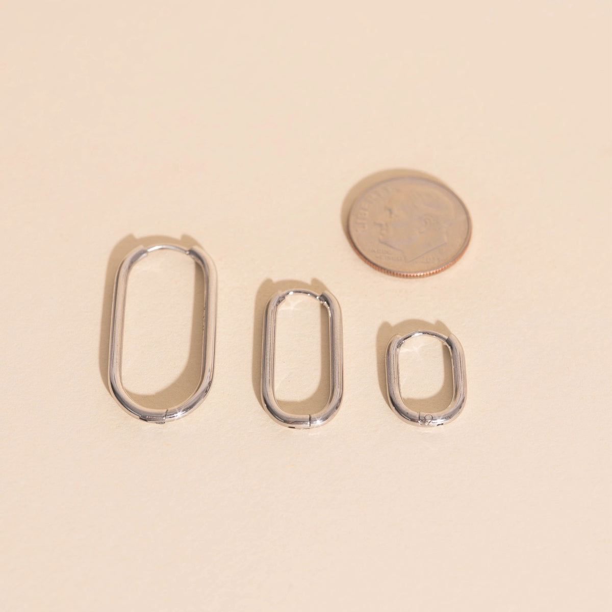 Titanium Rectangle Rounded Huggie Hoop Earrings - FeatherTUFF™
