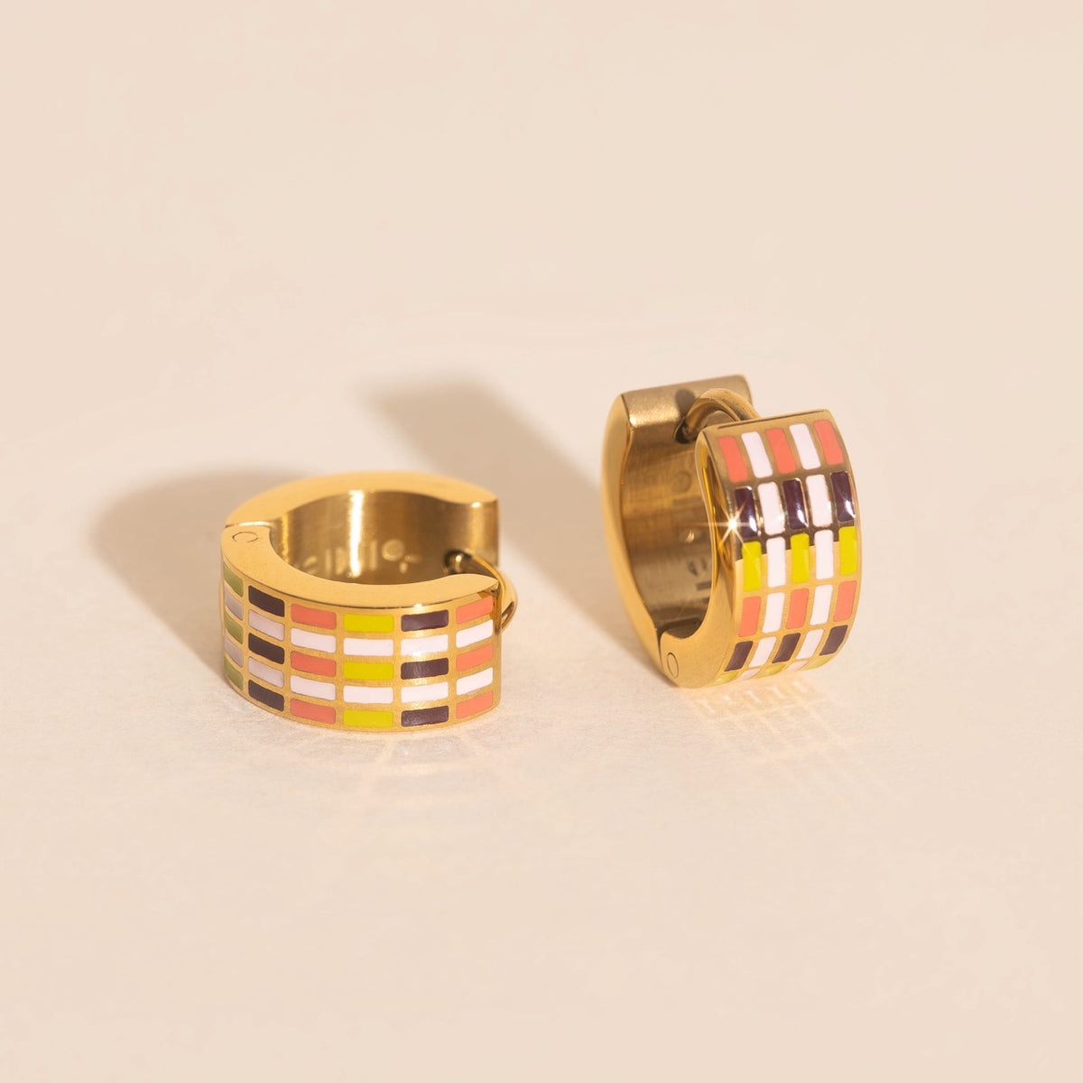 Stitched Super Chunky Huggie Hoop Earrings