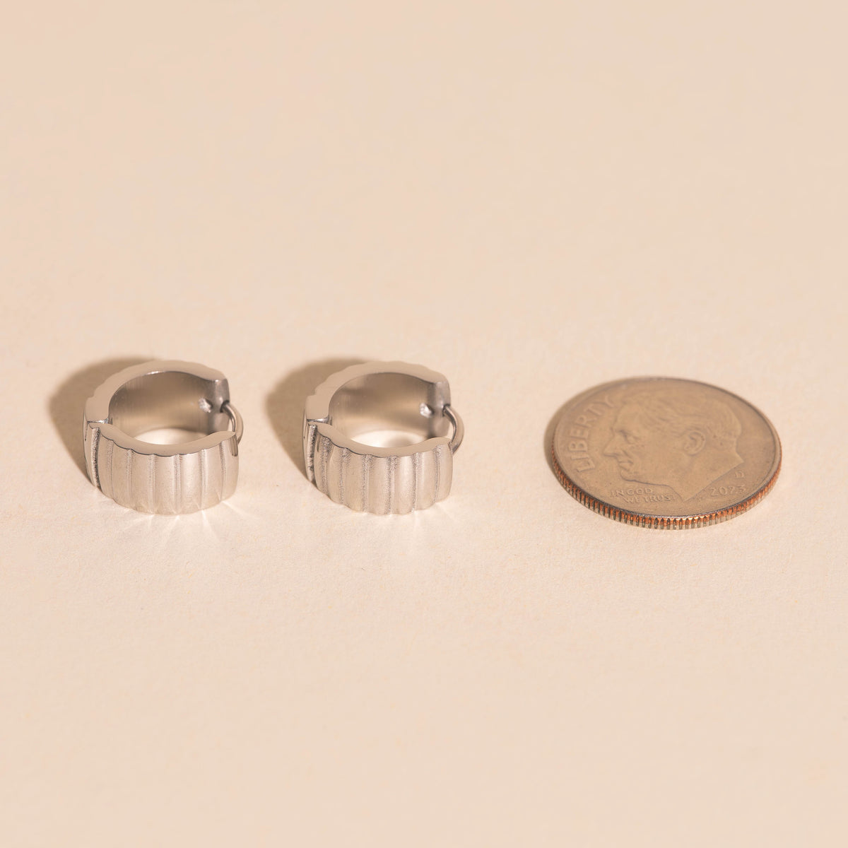 Scalloped Super Chunky Huggie Hoop Earrings
