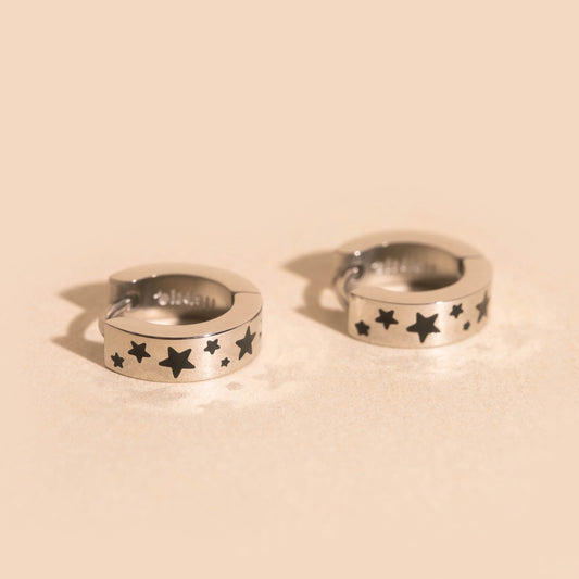 Star Chunky Huggie Hoop Earrings
