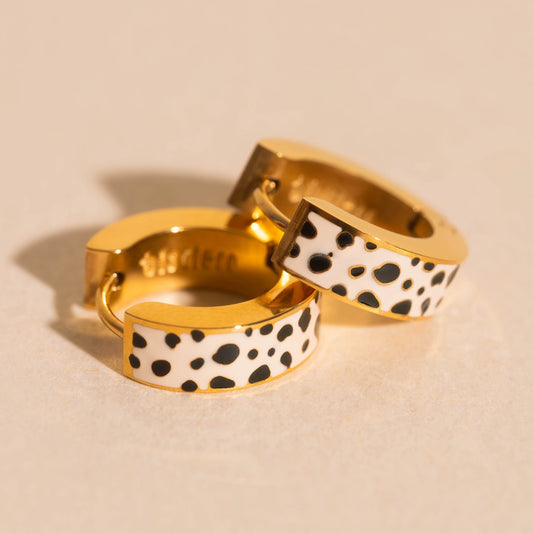 Leopard Chunky Huggie Hoop Earrings