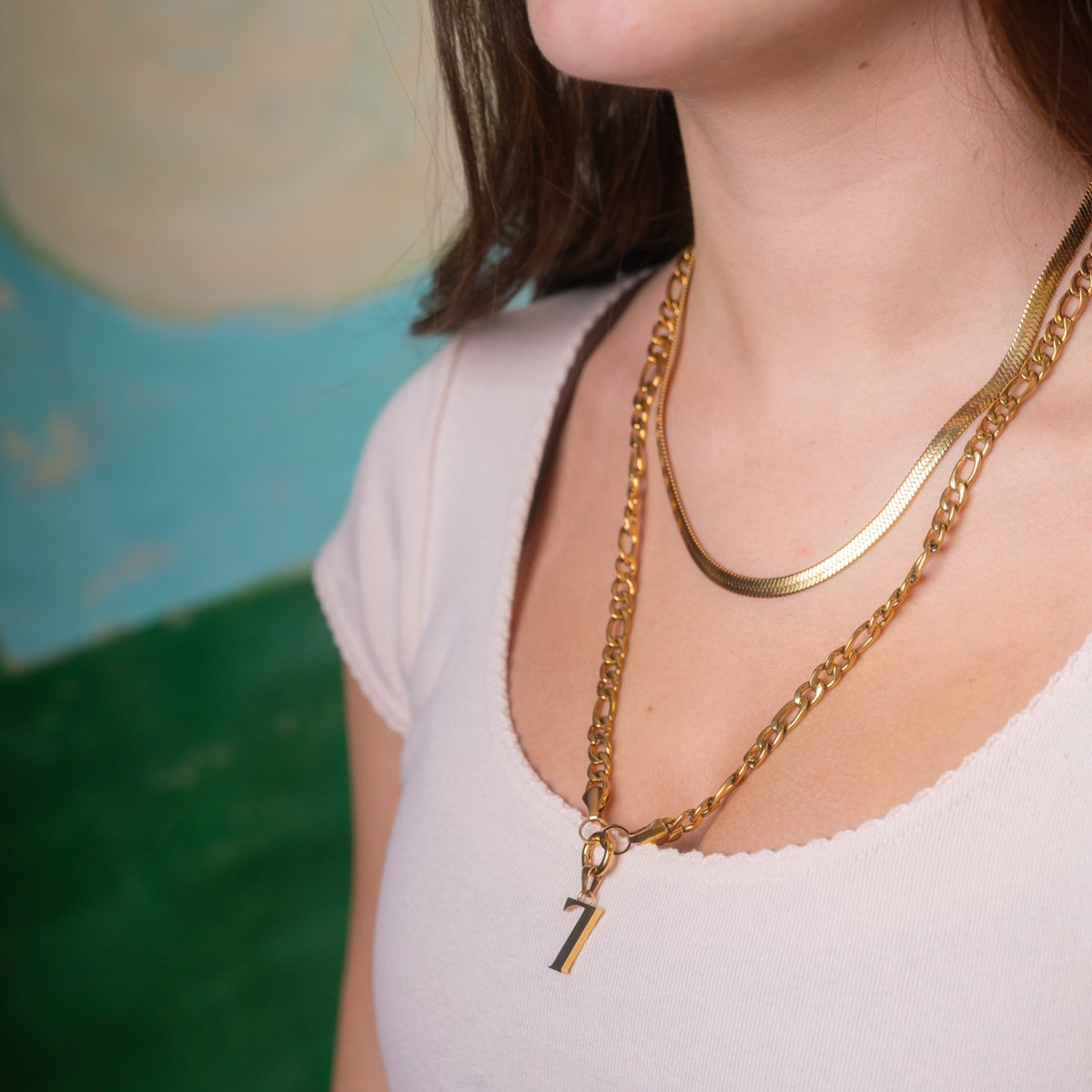 Numbers Necklace Charm 2-Pack (Gold)