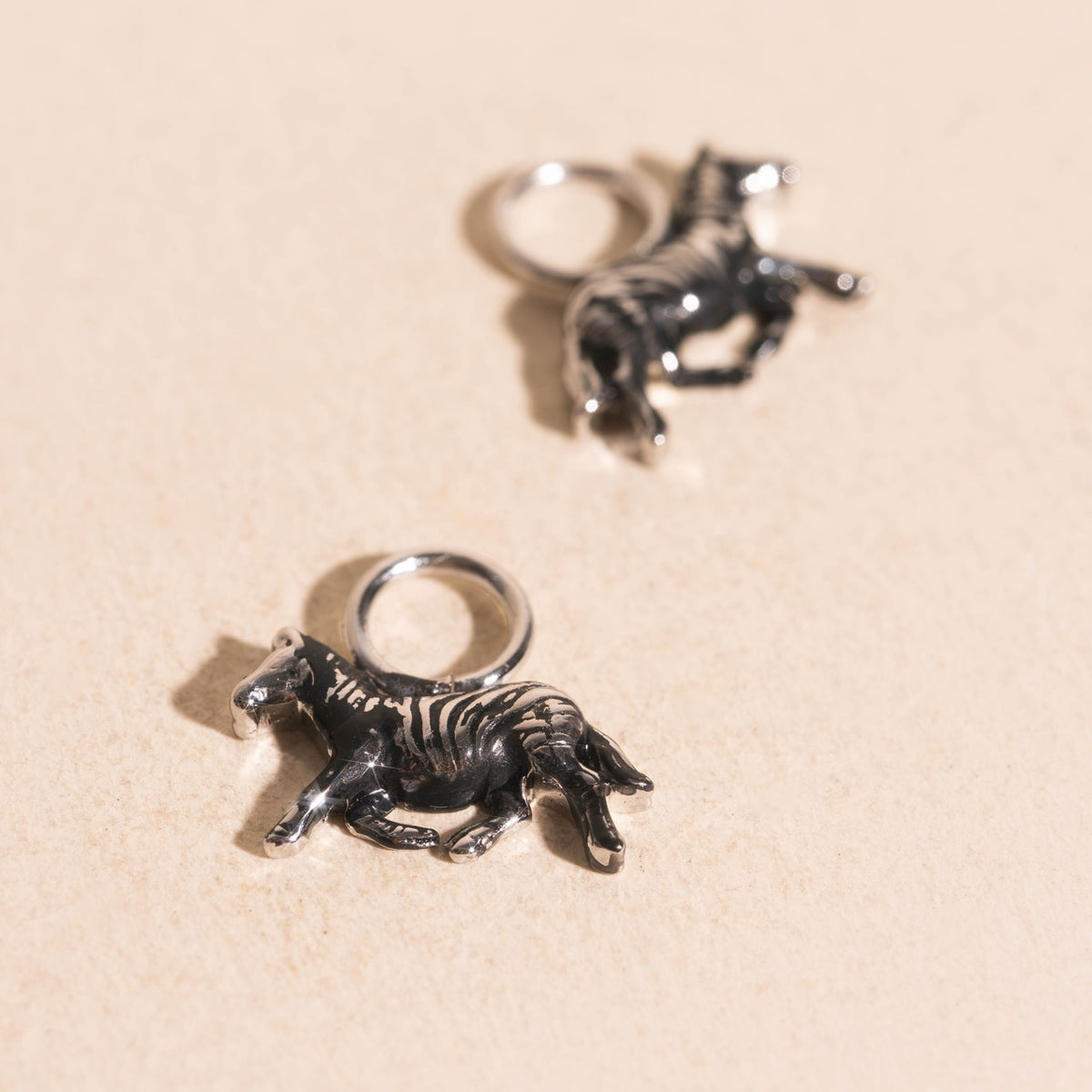 Zebra Huggie Hoop Charms