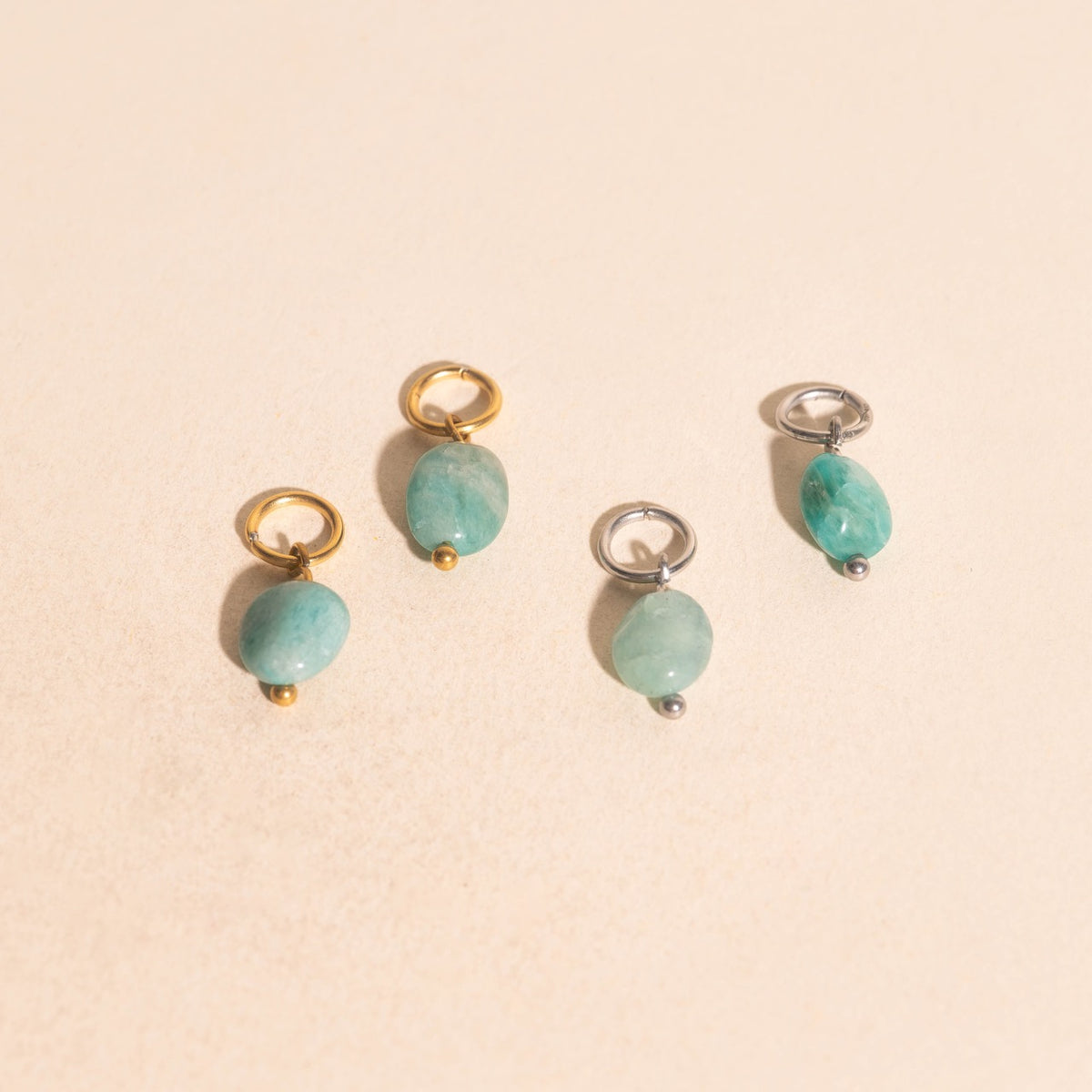 Blue Space Rock Huggie Hoop Charms