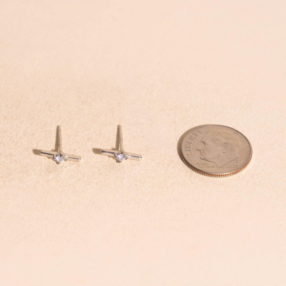 Crystal Bar Stud Earrings