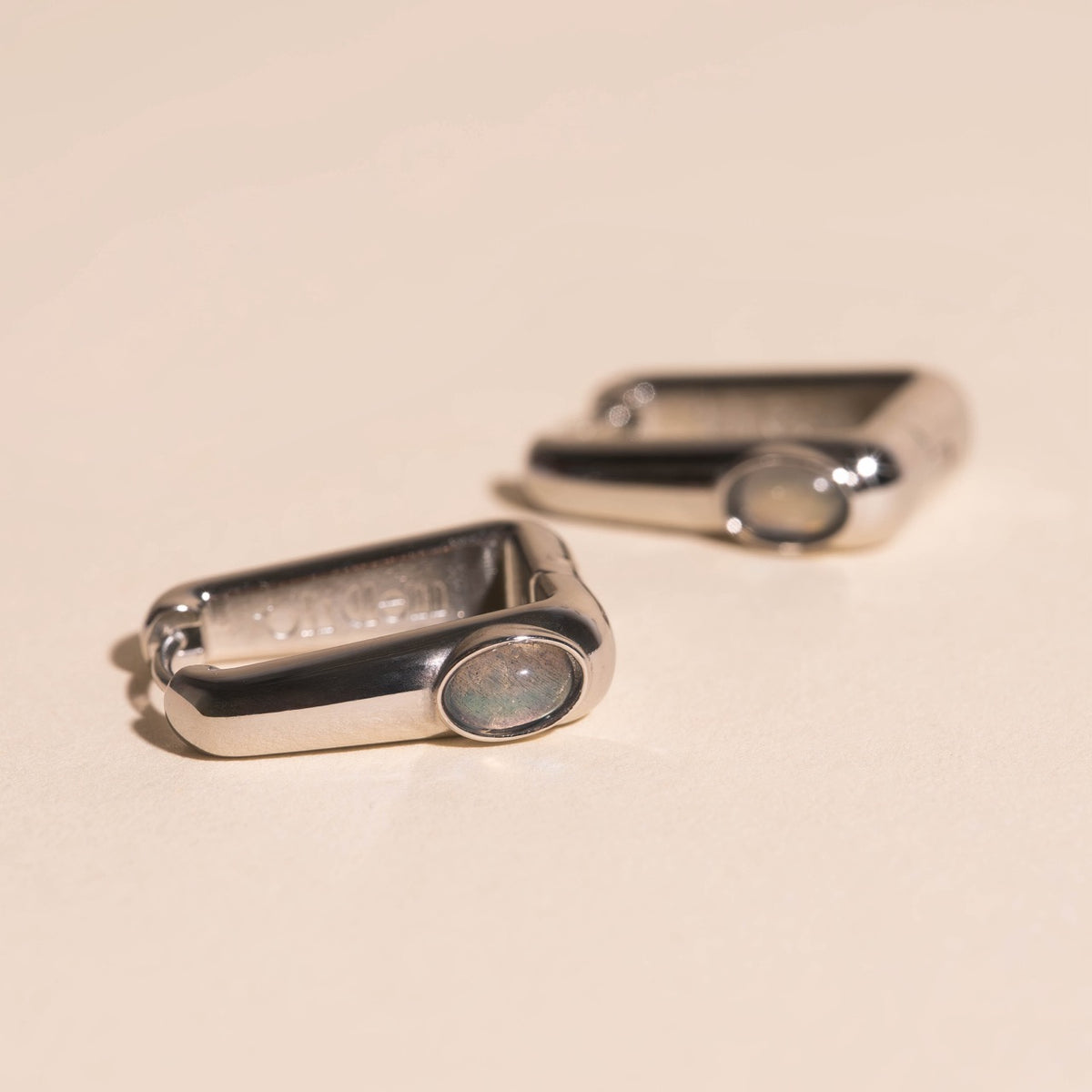 Planetary Rectangle Huggie Hoop Earrings