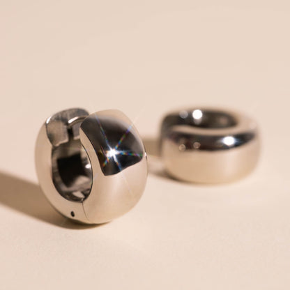 Marshmallow Mega Huggie Hoop Earrings
