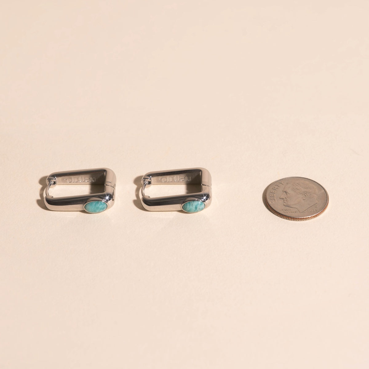 Planetary Rectangle Huggie Hoop Earrings