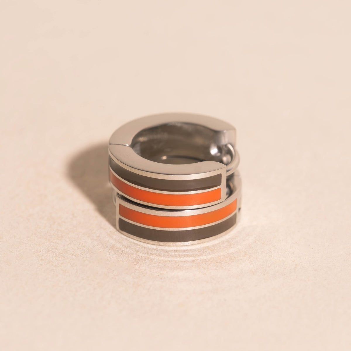 Team Spirit Striped Chunky Huggie Hoop Earrings