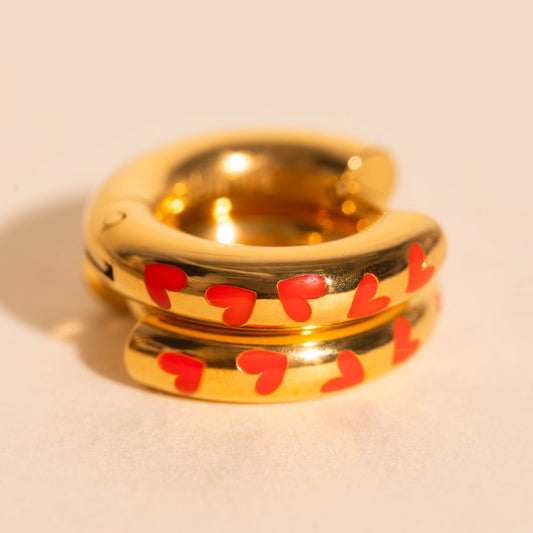 Lover Chunky Rounded Huggie Hoop Earrings