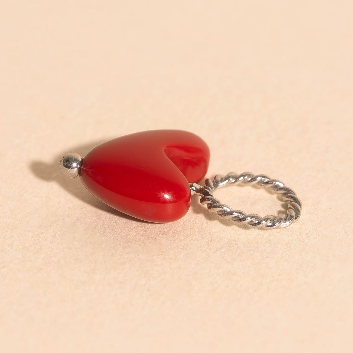 Heart Bead Necklace Charm