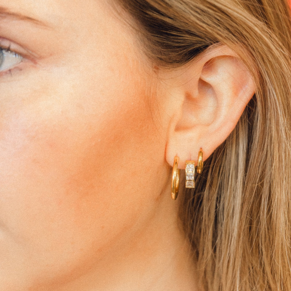 Circle Rounded Huggie Hoop Earrings