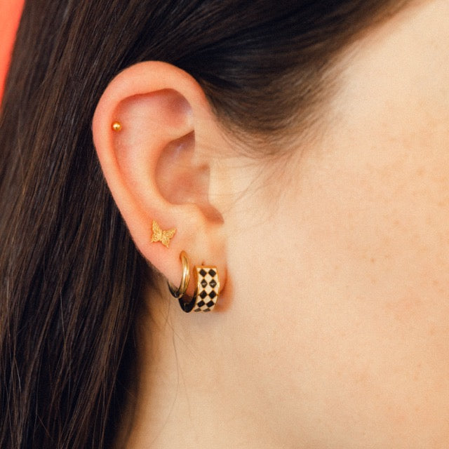 Argyle Super Chunky Huggie Hoop Earrings